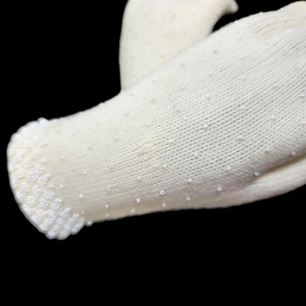 Vintage 50s Astral White Beaded‎ Gloves British Hong Kong Mid Century Bridal